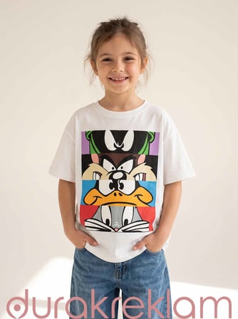 Looney Tunes Karakter Gözleri Renkli Blok DTF Transfer Baskı – Evde Ütü ile Yapıştırılan Çocuğa/Yetişkine Tekstil Baskısı