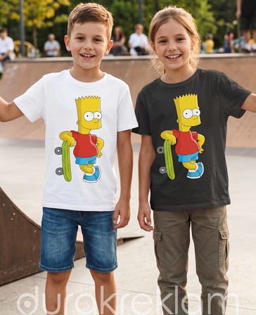 Bart Simpson Kaykaylı Çocuk DTF Transfer Baskı