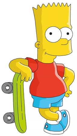 Bart Simpson Kaykaylı Çocuk DTF Transfer Baskı