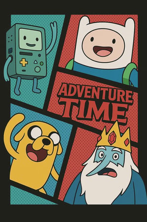 Adventure Time Finn Jake BMO Buz Kralı Ütü ile  yapıştırılan DTF Transfer Baskı