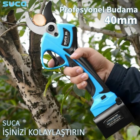 Suca SC 8640A - SC 5808 Teleskopik Uzatmalı Akülü Budama Makası ve Testere 4 Batarya 21V