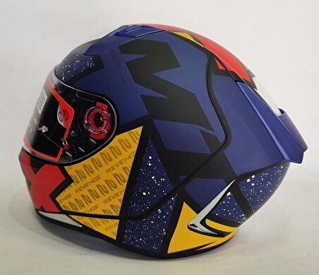 MT Kask Revenge 2 Lıght B7 Mat Mavi - Şeffaf Vizörlü XL