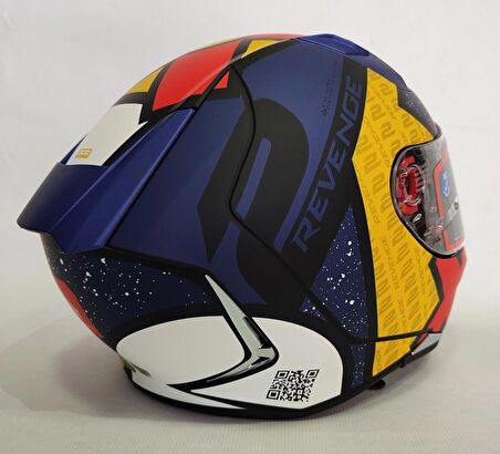 MT Kask Revenge 2 Lıght B7 Mat Mavi - Şeffaf Vizörlü XL