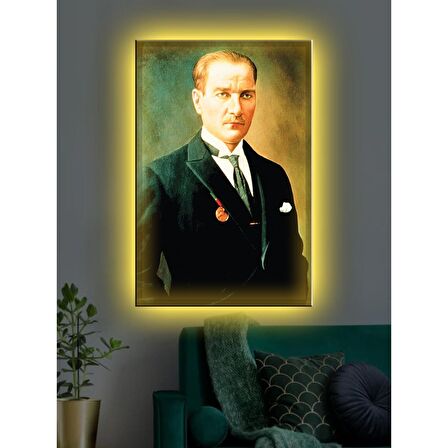 Led Işıklı Atatürk Tablosu (ev,ofis,hediyelik)