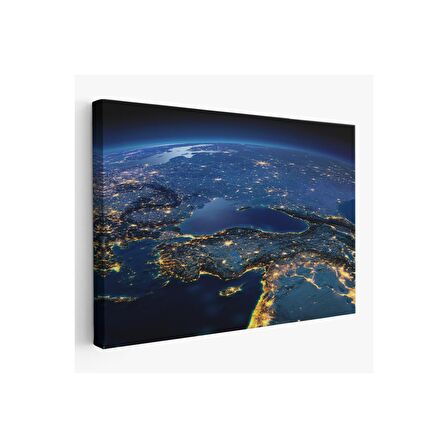 Dekoratif Uydu Görünümlü Kanvas Türkiye Haritası 1033