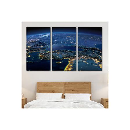 Dekoratif Uydu Görünümlü Kanvas Türkiye Haritası 1033