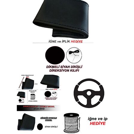 MAZDA CX/3  uyumlu oto,araç  direksiyon kılıfı siyah dikiş