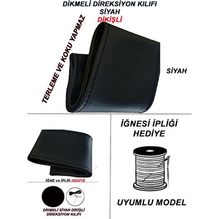 AUDI A6 Uyumlu Araç,Araba,Oto direksiyon kılıfı siyah dikiş