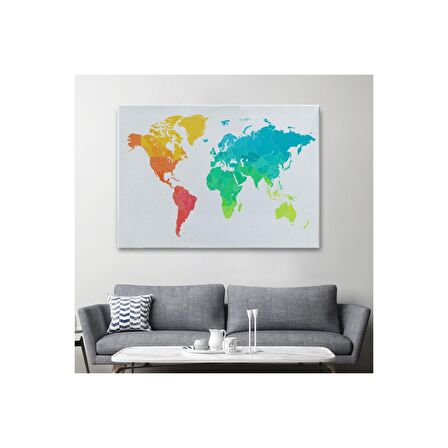 Dünya Haritası  Dekoratif Kanvas Tablo 1107