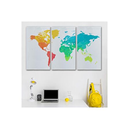 Dünya Haritası  Dekoratif Kanvas Tablo 1107