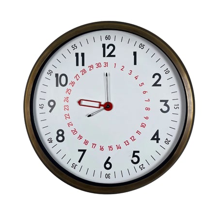 Eskitme Takvimli 52 x 52 Cm Metal Duvar Saati iegxx