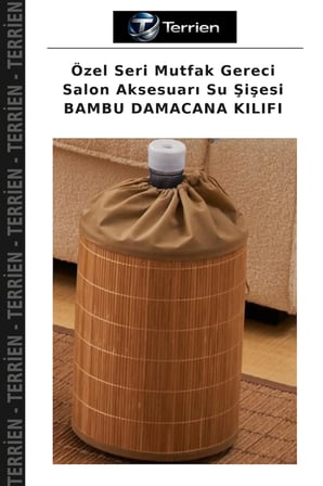 Özel Seri Mutfak Gereci Salon Aksesuarı Su Şişesi BAMBU DAMACANA KILIFI