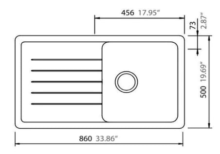 GRANİT EVİYE 86X50 KREM MUTFAK EVİYESİ