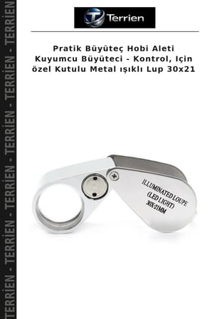 Pratik Büyüteç Hobi Aleti Kuyumcu Büyüteci - Kontrol, Için özel Kutulu Metal ışıklı Lup 30x21