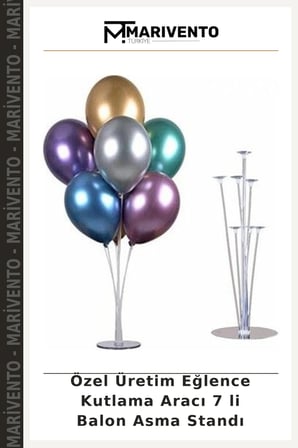 Özel Üretim Eğlence Kutlama Aracı 7 li Balon Asma Standı