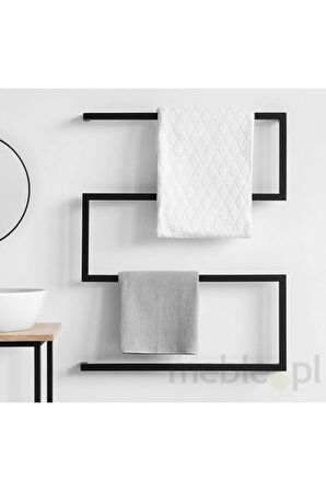 Sakura Yılan Banyo Askısı Metal Tasarım Banyo Havluluğu Siyah