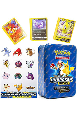 Pokemon 72li Oyun Kartı Metal Kutu Sun Moon Unbroken Bonds
