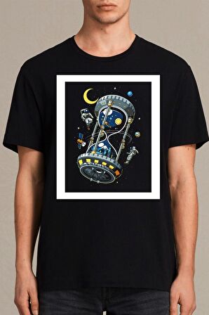 Erkek Siyah Uzay Temalı Kum Saati