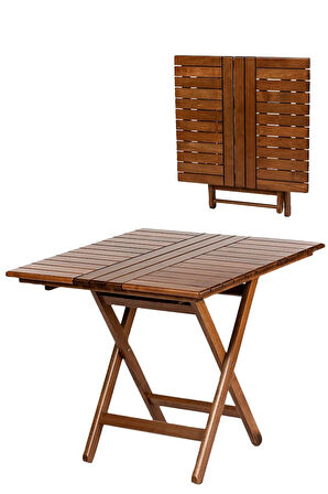 Atina 70x70 Katlanır Ahşap Bahçe Balkon Masası