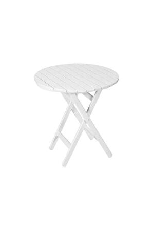 Katlanır Ahşap Masa - 70 cm. Buzludja Beyaz