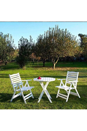 Katlanır Ahşap Masa - 70 cm. Buzludja Beyaz