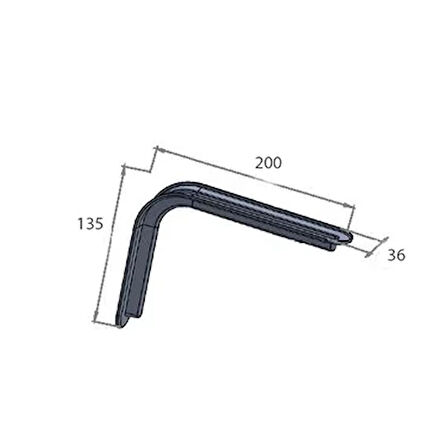 Beşel Ba302SY Siyah 6x8 Cm Lüks Raf Altı - 4 Adet