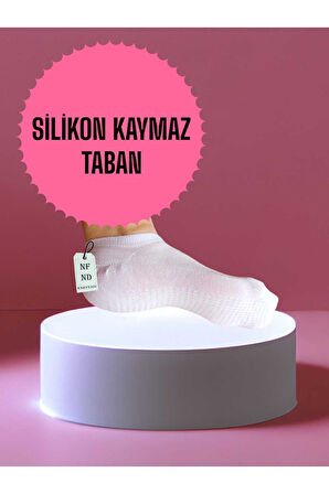 BABET ÇORAP GÖRÜNMEZ ÇORAP SPOR YOGA PİLATES SNEAKERS KAYMAZ SİLİKON TABAN 36-40 BEYAZ