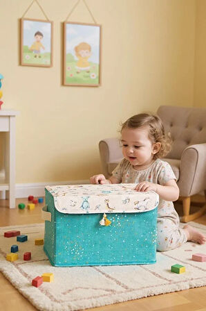 Baby Çok Amaçlı Kapaklı Kutu Düzenleyici Maxi (MAVİ) 35x24x23