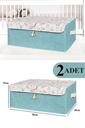 (2 ADET)Baby Çok Amaçlı Kapaklı Kutu Düzenleyici 50*38*19 cm