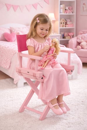 Babycino Pembe Ahşap Çocuk Sandalyesi