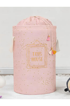 Baby Dolap içi düzenleyici Yuvarlak Torbalı Sepet/Oyuncak Sepeti/Kirli Çamaşır Sepeti 46x31 cm