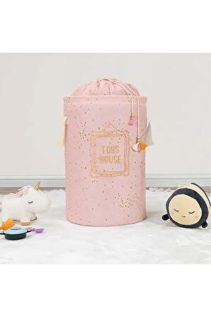 Baby Dolap içi düzenleyici Yuvarlak Torbalı Sepet/Oyuncak Sepeti/Kirli Çamaşır Sepeti 46x31 cm