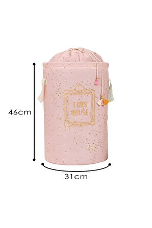 Baby Dolap içi düzenleyici Yuvarlak Torbalı Sepet/Oyuncak Sepeti/Kirli Çamaşır Sepeti 46x31 cm