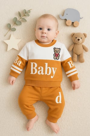 Baby Desenli 'li %  Pamuk Erkek Bebek Takımı