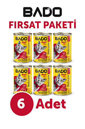 Bado Yetişkin Yaş Kedi Maması Etli 400GR 6Lı