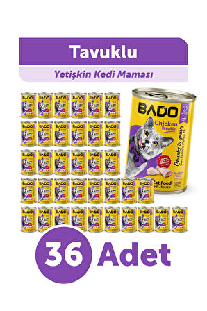 Bado Yetişkin Yaş Kedi Maması Tavuk Etli 400Gr 36'lı