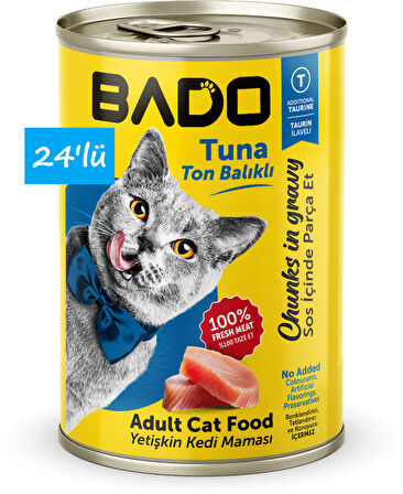 Bado Yetişkin Yaş Kedi Maması Ton Balıklı 400Gr 36'lı
