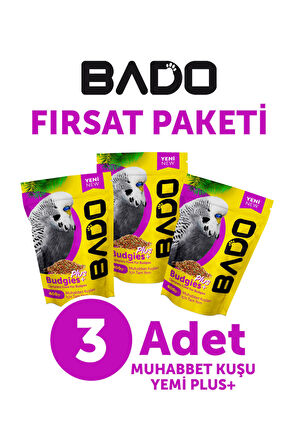 Bado Muhabbet Kuş Yemi Vitaminli 400GR 3Lü