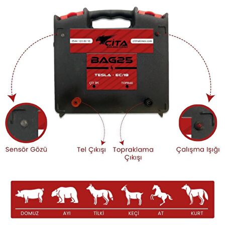 20 Dönüm için Hazır Elektrikli Çit Makinesi Seti