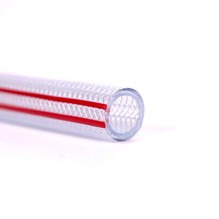 DYZER SÜPER EKSTRA ÖRGÜLÜ ŞEFFAF BAHÇE HORTUMU 12,5x18,5  (8 metre) (İç Çap:12,5 mm Dış Çap: 18,5 mm)