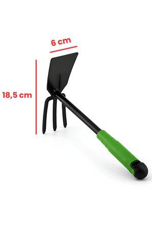 Kürek Çapa Tırmık 3'lü Hobi Seti Metal Bahçe Tarla Çim Peyzaj Bitki Çiçek Ekme Toprak İşleme Küreği Çapası Tırmığı Küçük