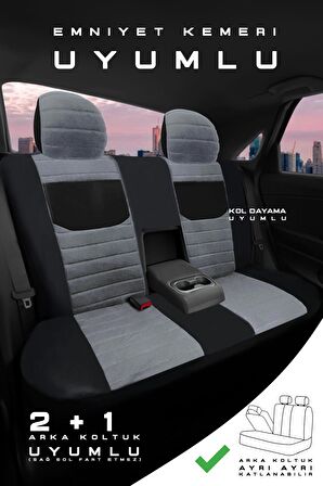 Mitsubishi L-200 Pickup 2011-2015 Aracınıza Uyumlu Koltuk Kılıfı Tay Tüyü Füme