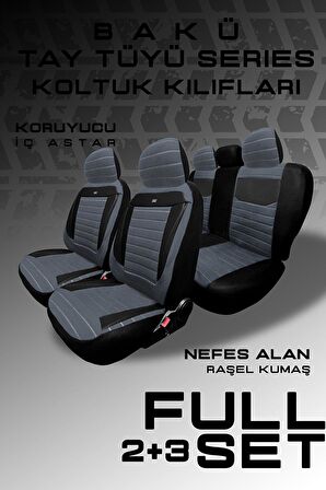 Hyundai Kona Suv 2019 Aracınıza Uyumlu Koltuk Kılıfı Tay Tüyü Füme