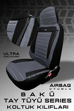 Kia Venga Mpw 2012-2015 Aracınıza Uyumlu Koltuk Kılıfı Tay Tüyü Füme