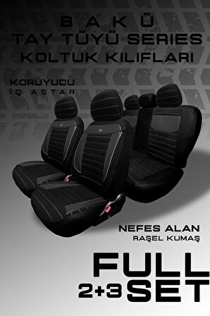 Honda Civic Sedan 1999-2006 Aracınıza Uyumlu Koltuk Kılıfı Tay Tüyü Siyah
