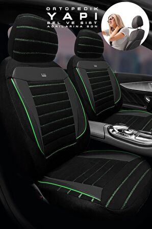 Opel Corsa E Kasa / Hatchback 2015-2019 Aracınıza Uyumlu Koltuk Kılıfı Tay Tüyü Siyah Sarı