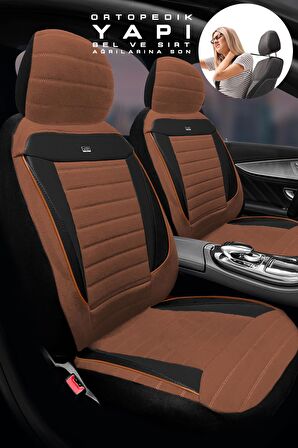 Bmw 3 Serisi E90 Sedan 2005-2012 Aracınıza Uyumlu Koltuk Kılıfı Tay Tüyü Taba