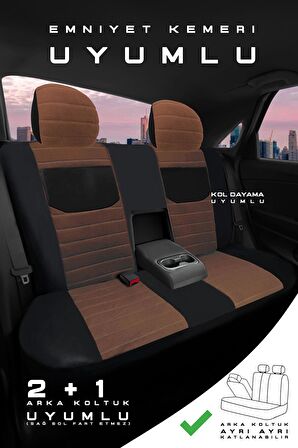 Bmw 3 Serisi E90 Sedan 2005-2012 Aracınıza Uyumlu Koltuk Kılıfı Tay Tüyü Taba