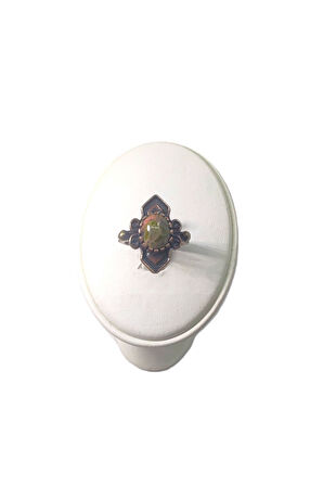 BAKIR YÜZÜK, EL İŞÇİLİĞİ, ÖLÇÜSÜ AYARLANABİLİR VE DOĞAL TAŞLI SAF BAKIR YÜZÜK