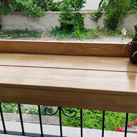 Balkon Bar Masası (Siyah-Beyaz-Doğal Ahşap Rengi)